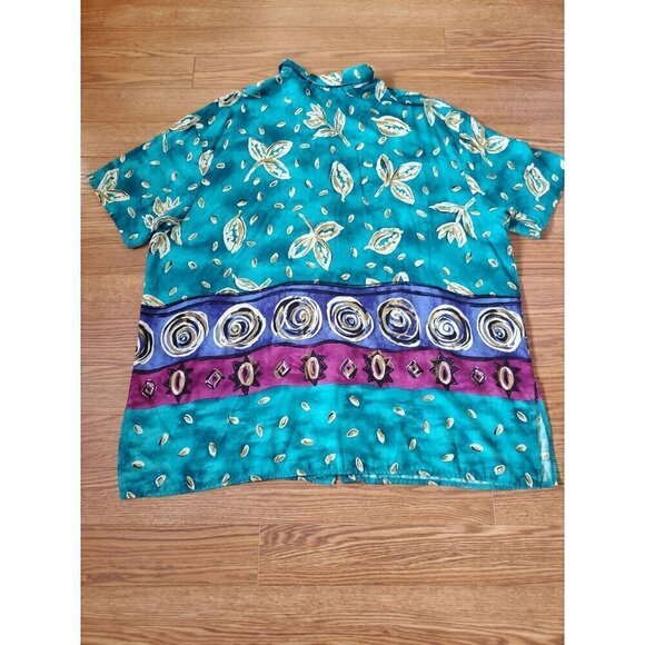 Vintage Bentley Woman Top Women's size 3X? Tunic length MOP Buttons Side Slits - Picture 8 of 8